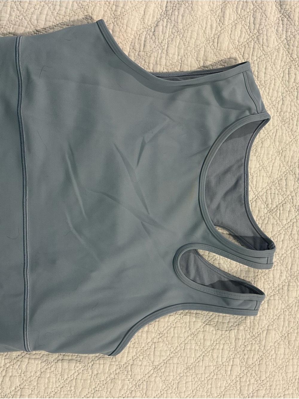 lululemon athletica steel blue double-strap crop tank